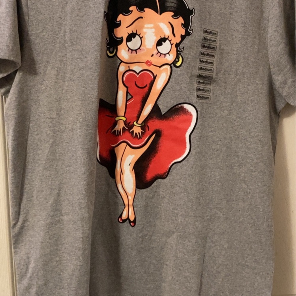 Gray T-Shirt with Cartoon Character